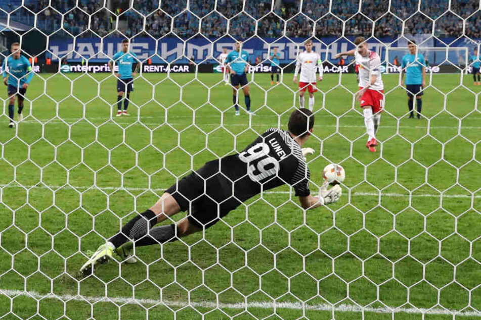 Timo Werner scheiterte in der 82. Minute per Foulelfmeter an Zenit-Torhüter Andrej Lunev.