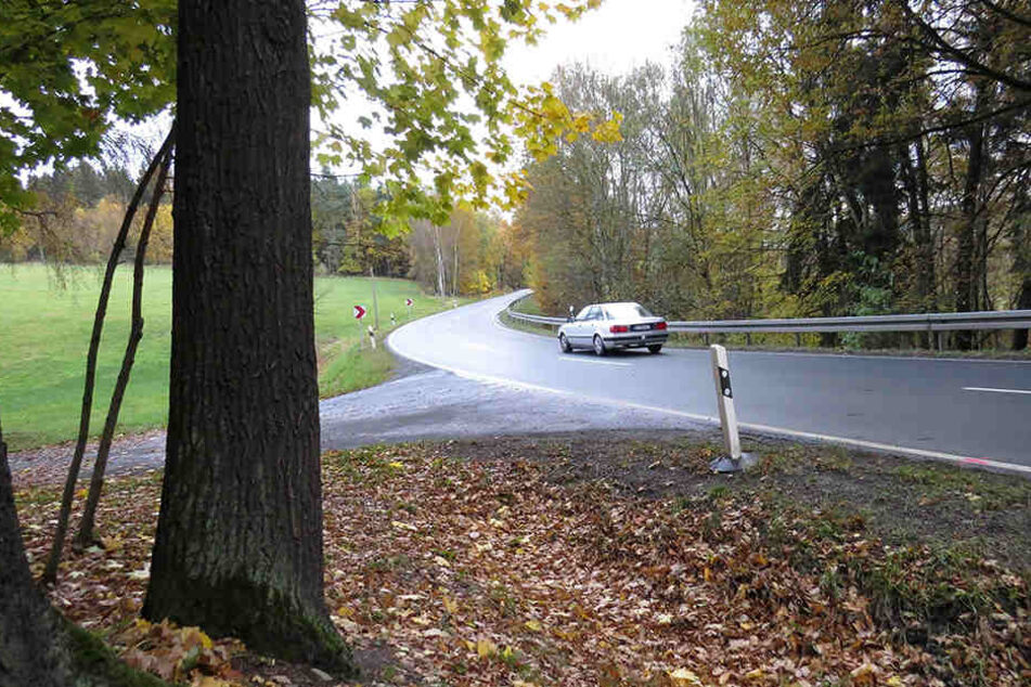 In dieser Kurve geschah das Unfall-Drama im Vogtland.