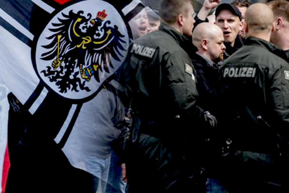 Rechtsextreme bei einer Demo in Erfurt.
