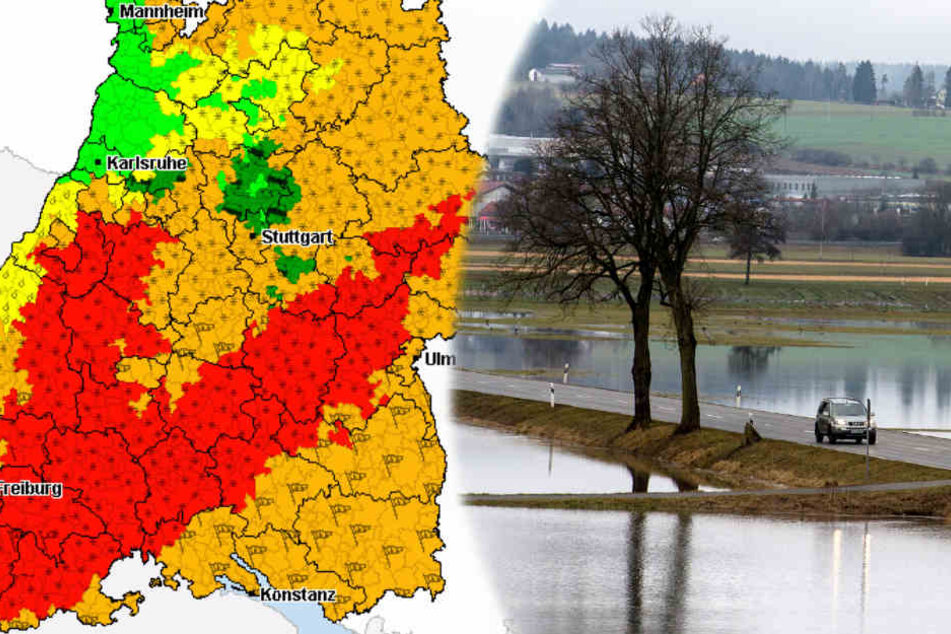 Im Schwarzwald und auf der Schwäbischen Alb könnte es zu Hochwassern kommen, wie es sie alle 20 Jahre gibt. (Fotomontage/Symbolbild)