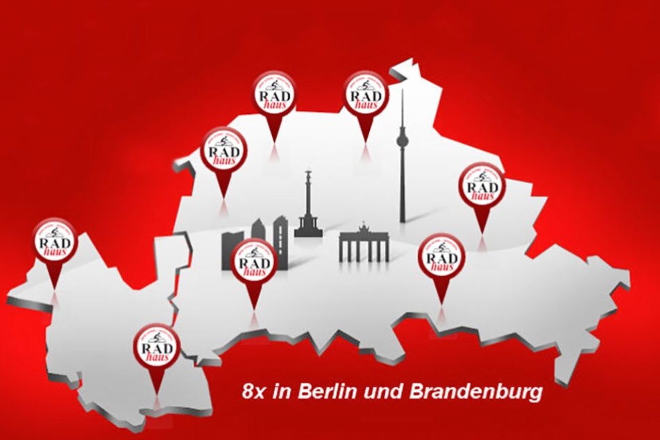 An acht verschiedenen Standorten könnt Ihr das RADhaus in Berlin und in Potsdam finden.