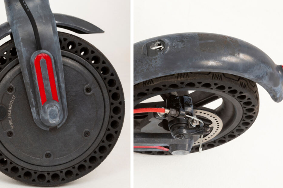Abgebildeter E-Scooter: Detailaufnahmen zeigen das vermeintliche Fluchtmittel des mutmaßlichen Mörders.
