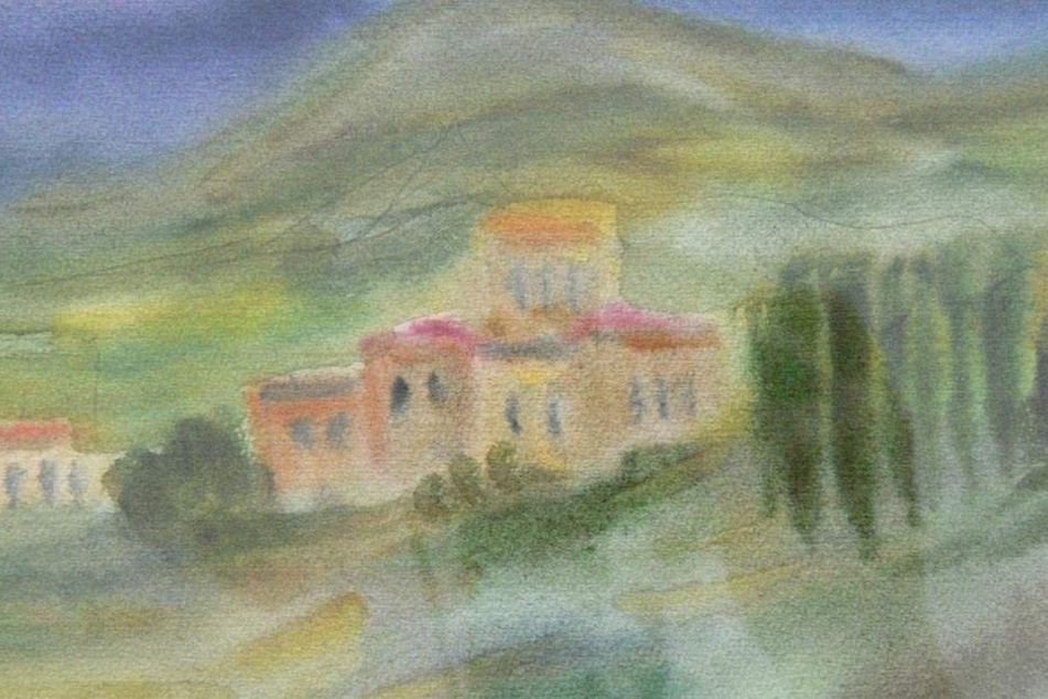 Eines von über 4000 Kunstwerken aus der Wismut-Sammlung: Albert Hennigs
„Landschaft“ von 1986.