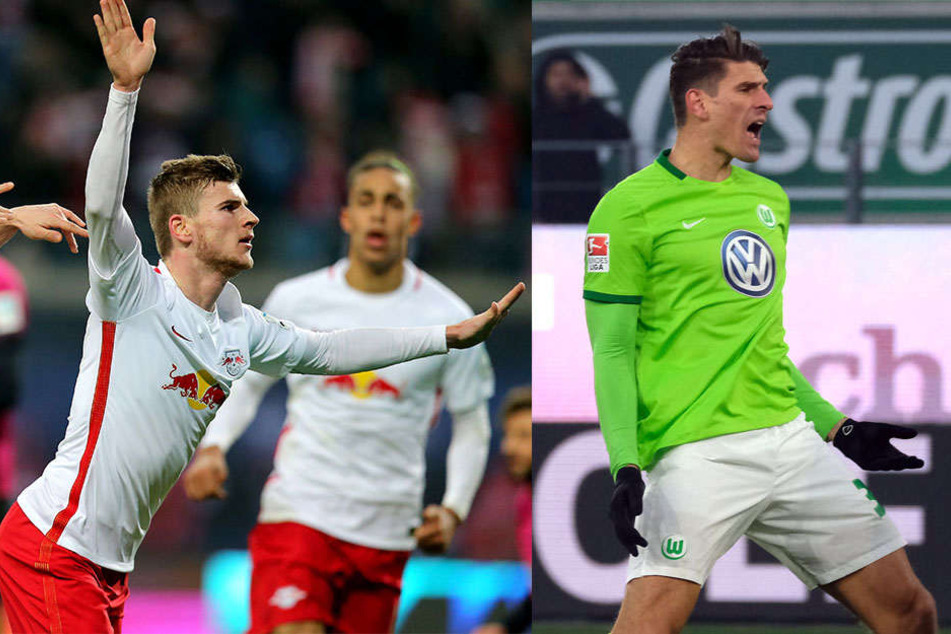 Timo Werner (l.) ist mit 14 Toren in Top-Form und Deutschlands zur Zeit bester Stürmer. Gomez ist zwar zehn Jahre älter, jedoch nicht minder gefährlicher.
