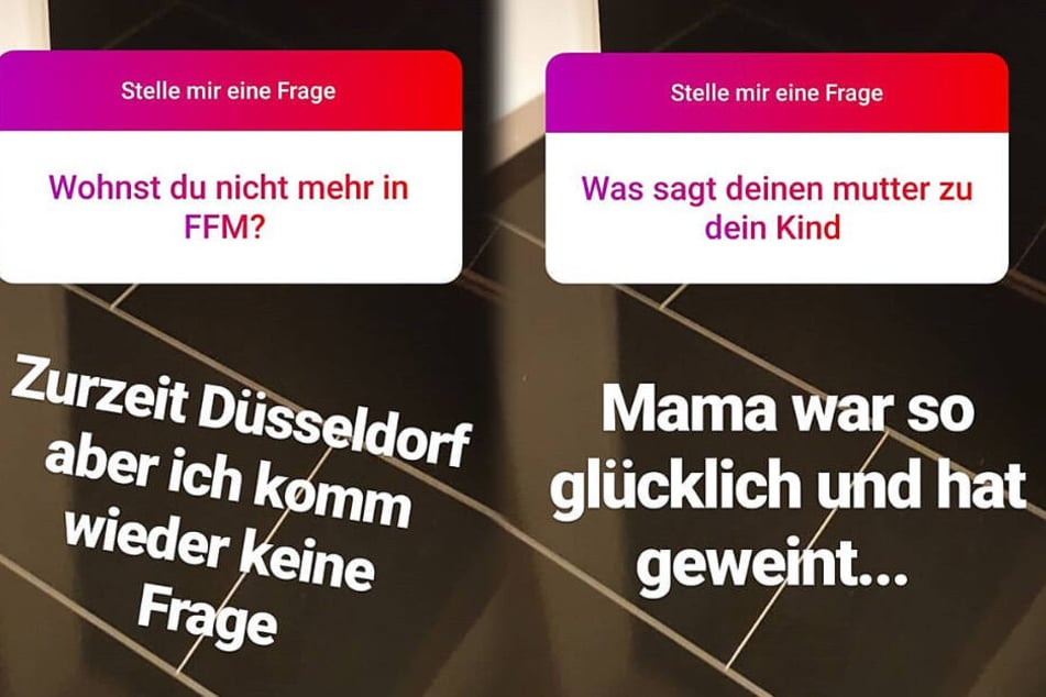 Das Bild zeigt zwei weitere Screenshots aus den Instagram-Storys der Rotlicht-Rapperin.
