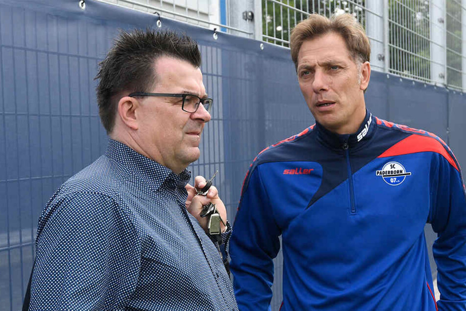 Viel Redebedarf: Martin Hornberger (li.) und René Müller sind auf der Suche nach einem neuen Co-Trainer.