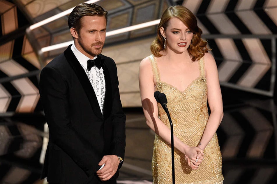 Die Hauptdarsteller von "La La Land" Ryan Gosling (36) und Emma Stone (28). Gosling war als bester Schauspieler nominiert, ging aber leer aus. Emma holte einen Oscar.