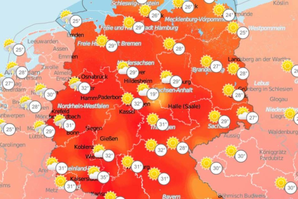 Am Mittwoch erreichen die Temperaturen in Deutschland den Wochenrekord.