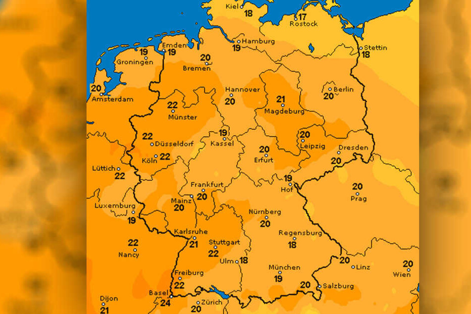 Am Sonntag (15.10) sollen die Temperaturen vielerorts über 20 Grad klettern.