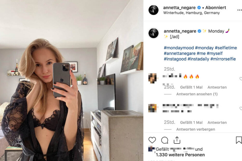 Annetta Negare erfreut ihre Fans auf Instagram mit einem sexy Selfie.