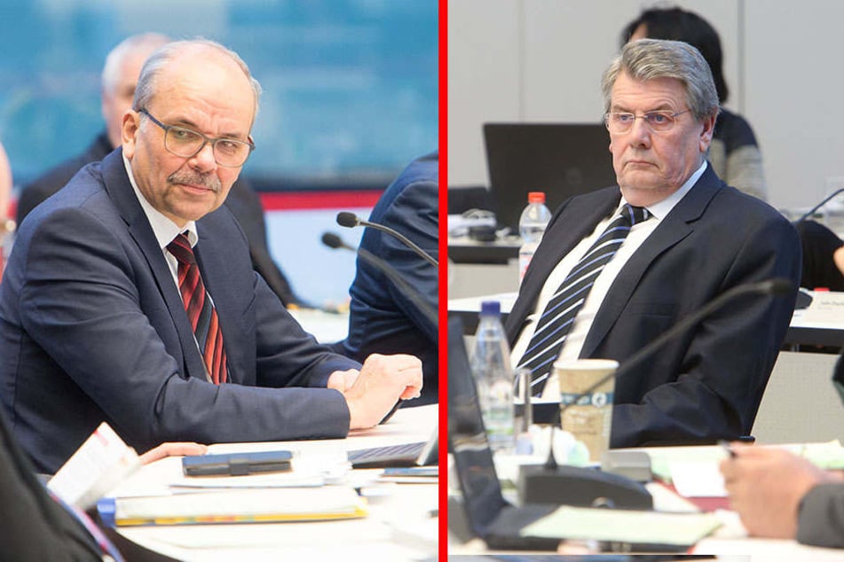 CDU-Stadtrat Michael Luther (l., 61) fordert eine Strategie zur raschen Sanierung des Wasserrohrnetzes. Tristan Drechsel (r., 61, BfZ) befürchtet ein Ansteigen der Wasserpreise.Da gab es aber Entwarnung.