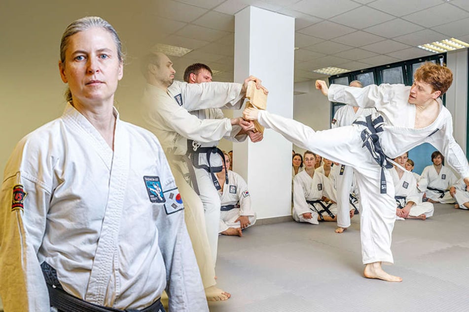 Großmeisterin Sigrid Kraft (47, li.) hat ihren mittlerweile neunten Band der Fantasy-Reihe "Ardeen" geschrieben. In Plauen wurde die zweite Taikwon-Do-Trainingsstätte für die Schüler von Sigrid Kraft eröffnet.