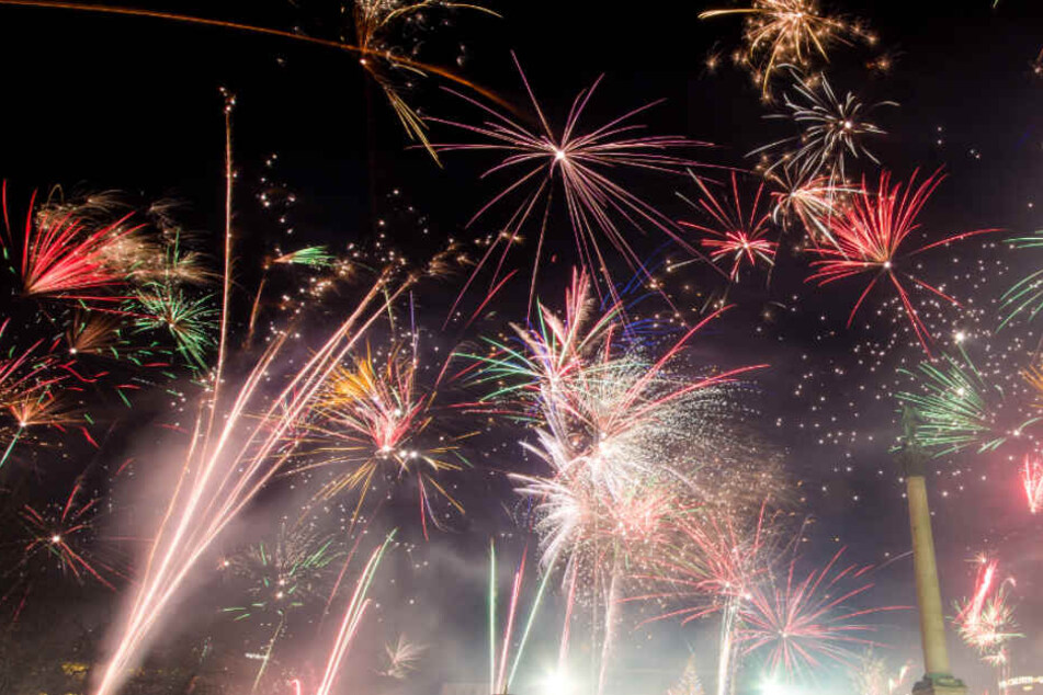 Silvester 2018 am Schlossplatz in Stuttgart.