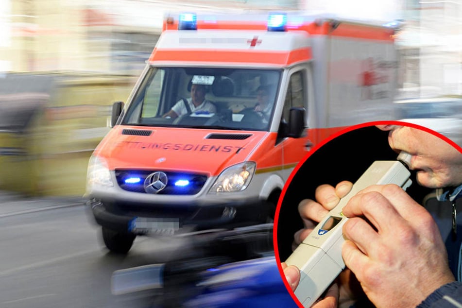 Der Mann (51) wurde bei dem Unfall verletzt und musste ins Krankenhaus gebracht werden. bei ihm wurden 1,2 Promille festgestellt. (Symbolbild)