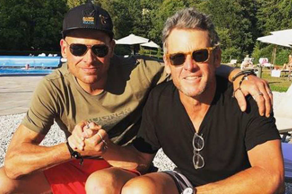 Lance Armstrong (46, r.) und Jan Ullrich (44) waren einst harte Konkurrenten und sind nun Freunde.