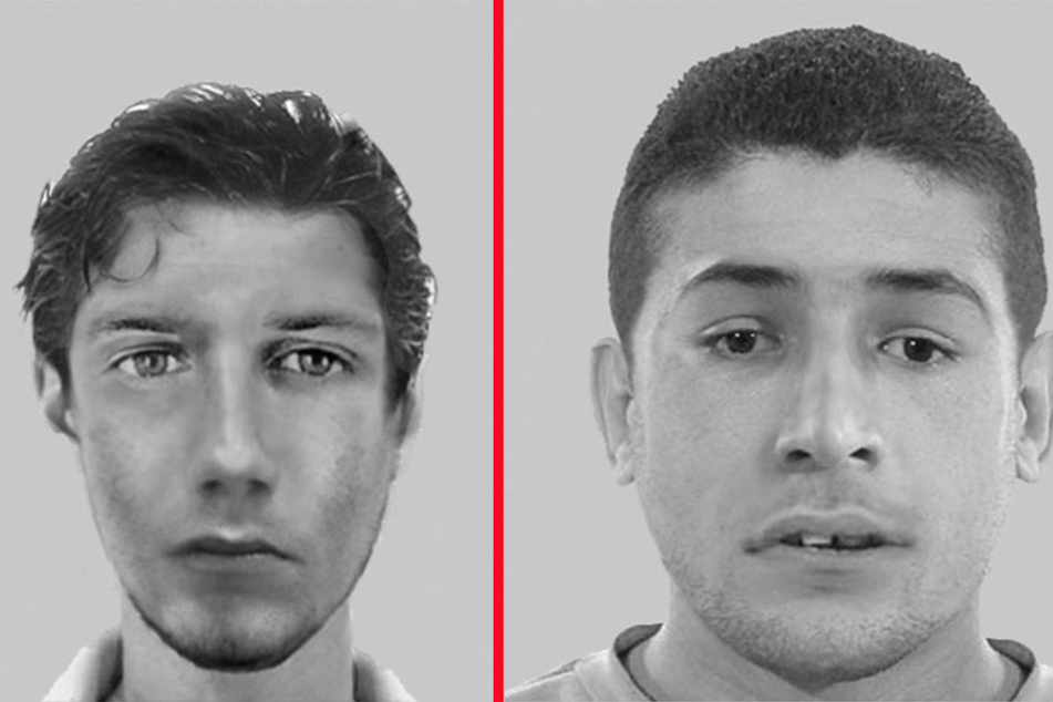 Die Phantombilder zweier mutmaßlicher Täter.