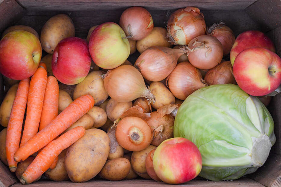 Unter anderem darauf stehen Vegetarier: Möhren, Kartoffeln, Zwiebeln, Äpfeln und ein Weißkohl.