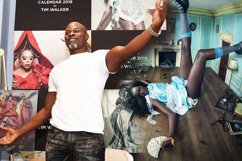 Model Djimon Hounsou bei der Präsentation des Kalenders.