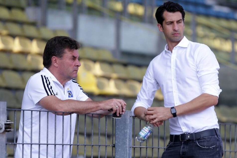 Dieter Hecking (l.) und Jonas Boldt bilden das Führungs-Duo beim HSV.