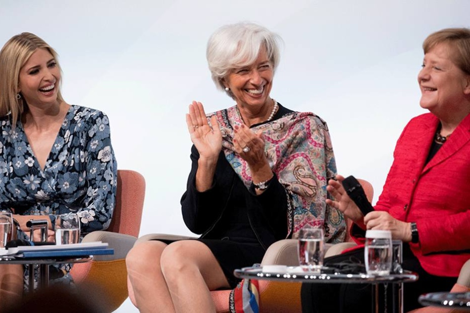 Nicht immer war die Stimmung beim W20-Gipfel so ausgelassen, wie hier zwischen Ivanka Trump (li.), IWF-Chefin Christine Lagarde und Bundeskanzlerin Angela Merkel (CDU).