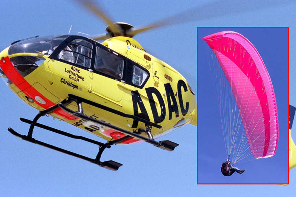 Der Gleitschirmflieger (51) musste mit dem Hubschrauber in eine Klinik geflogen werden (Symbolbild).