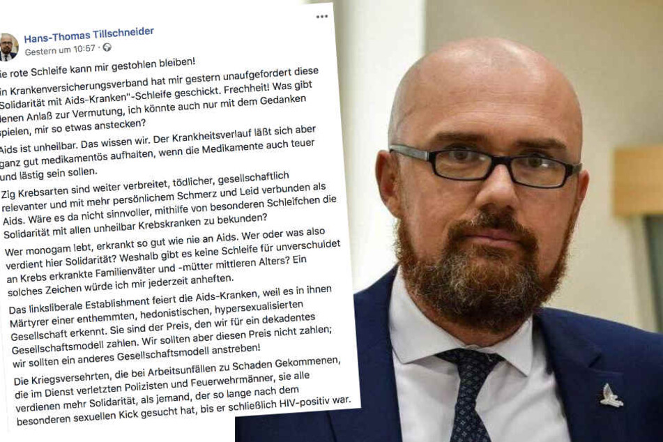 Die meisten Facebook-User reagierten schockiert auf den Post des AfD-Politikers Hans-Thomas Tillschneider.