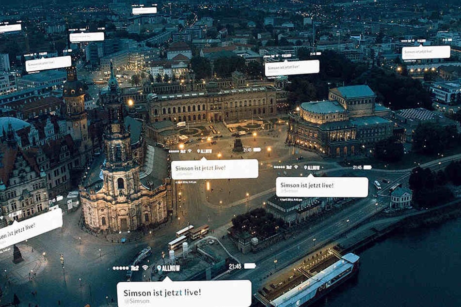 Immer wieder zeigen Luftaufnahmen: Ganz Dresden scheint online zu sein.