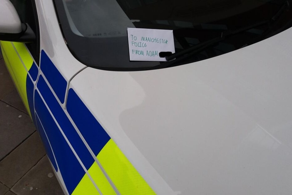 So fanden die Beamten aus Manchester den Brief am Freitag vor.