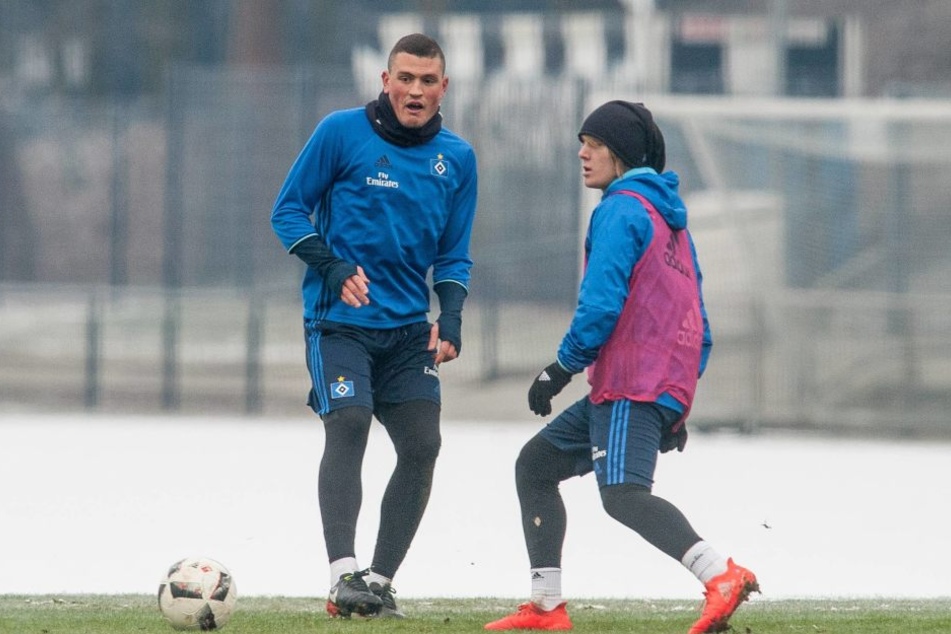 Training mit seinem neuen Team: Kyriakos Papadopoulos ist für ein halbes Jahr lang vom Hamburger Sportverein ausgeliehen.