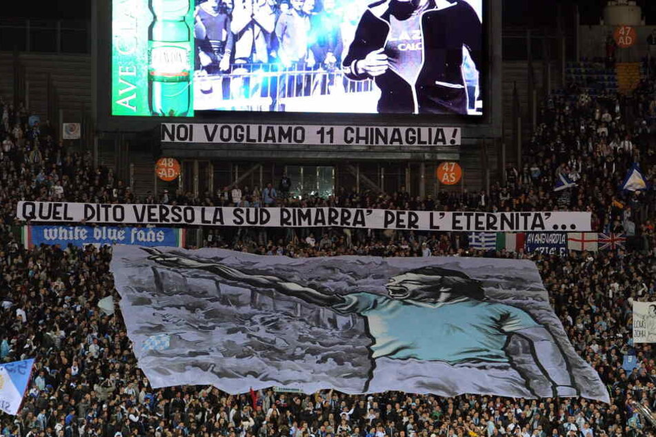 Die Lazio-Ultras mit einer Choreografie in der Curva Nord.