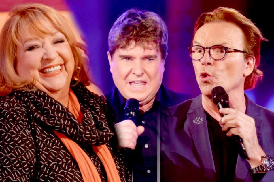 Wolfgang Lippert (v.r.), Frank Schöbel und Angelika Mann gehen gemeinsam mit drei anderen DDR-Stars auf Tour.
