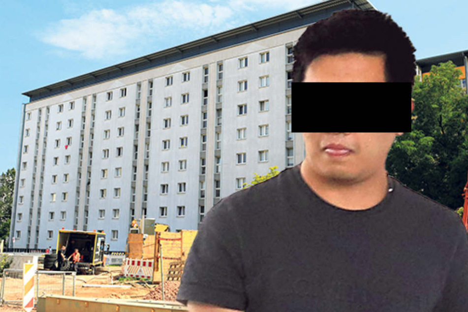 In diesem Uni-Wohnheim (l.) eskalierte der Streit. Jetzt ist Yajie Y. (26)
vorm Amtsgericht Chemnitz angeklagt.