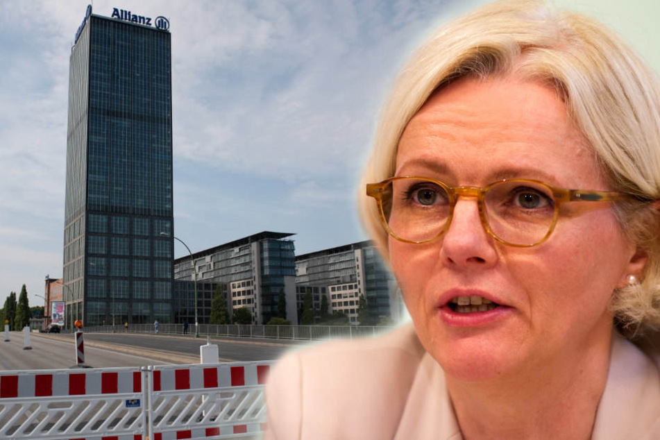 Regine Günther (56, parteilos) vor der gesperrten Elsenbrücke. (Bildmontage)