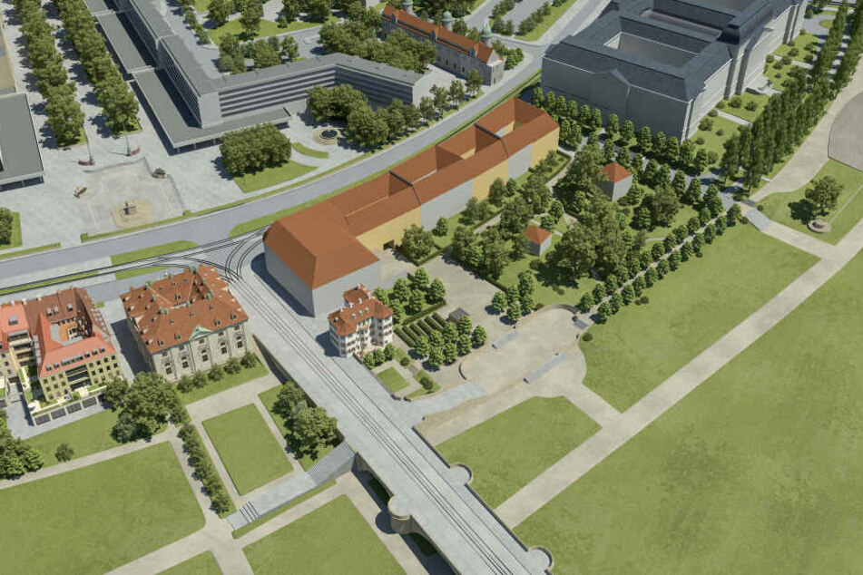 Visualisierung des Königsufers in Dresden.