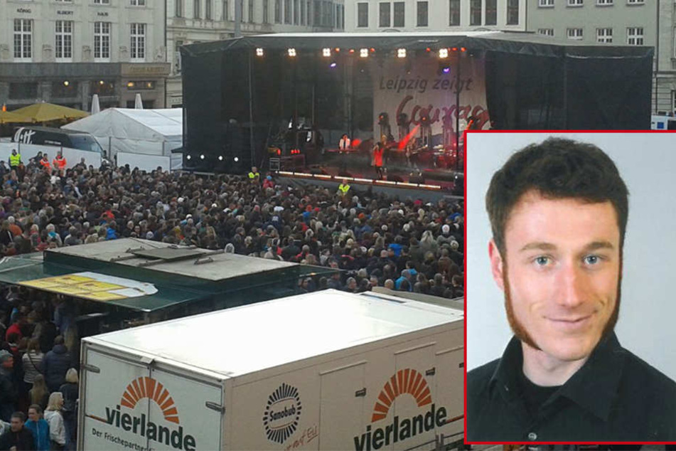 8000 Besucher kamen 2017 zum Courage-Konzert auf den Leipziger Markt. In diesem Jahr fällt es erstmals seit 1998 aus. Rechts: Der neue Vorstand Henry Lewkowitz.