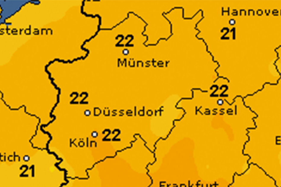 So sieht der Freitag aus: Angenehme 22 Grad sind drin, danach wird es wärmer.