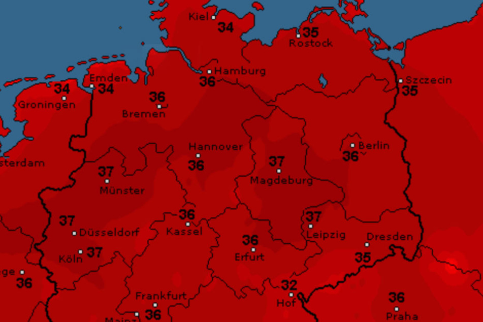 Nicht nur der Norden von Deutschland errötet am Dienstag noch mal so richtig.