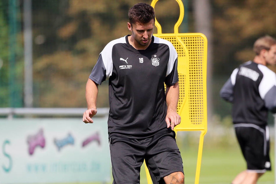 Davy Frick beim Training. Der Zwickauer wird in der neuen Saison wohl die Position des linken Innenverteidigers einnehmen.