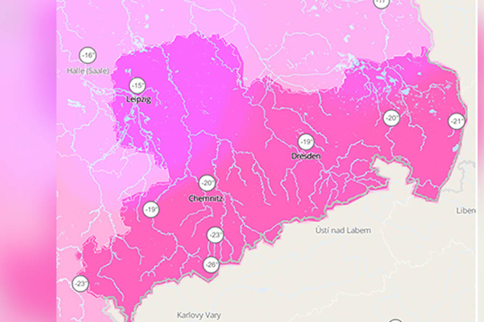 Die gefühlten Temperaturen liegen in Sachsen sogar bei bis zu minus 26 Grad.