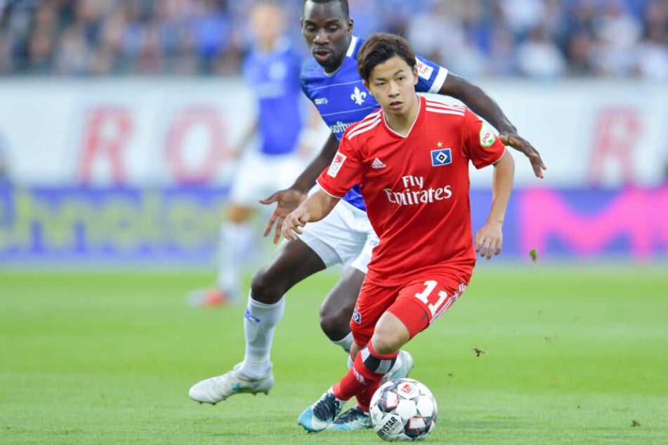 In dieser Saison absolvierte Tatsuya Ito neun Partien für den HSV. Hier ist er gegen Darmstadt im Einsatz.