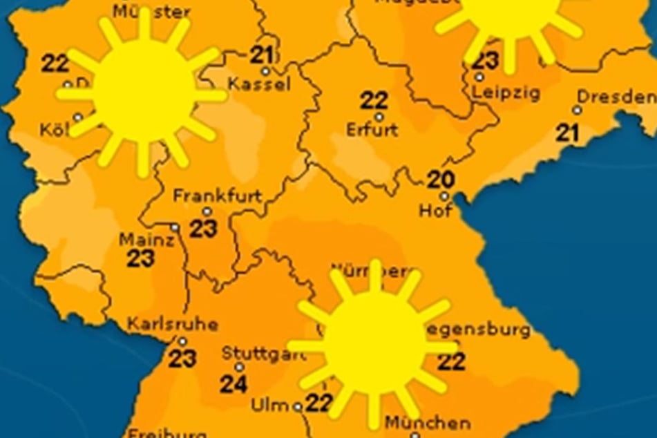 Am Freitag wird es im Freistaat sommerlich warm, die Temperaturen klettern bis auf 25 Grad hoch.