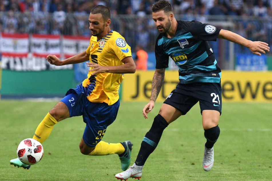 Hertha möchte ins Finale. In der 1. Runde mussten die Berliner in Braunschweig bestehen.