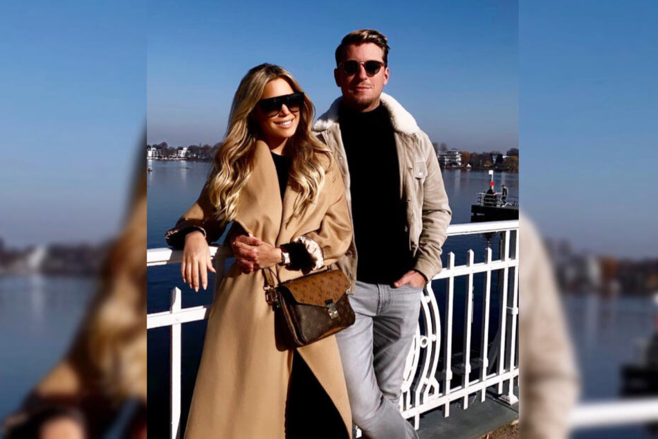 Sylvie Meis und Bart Willemsen posieren an der Alster.