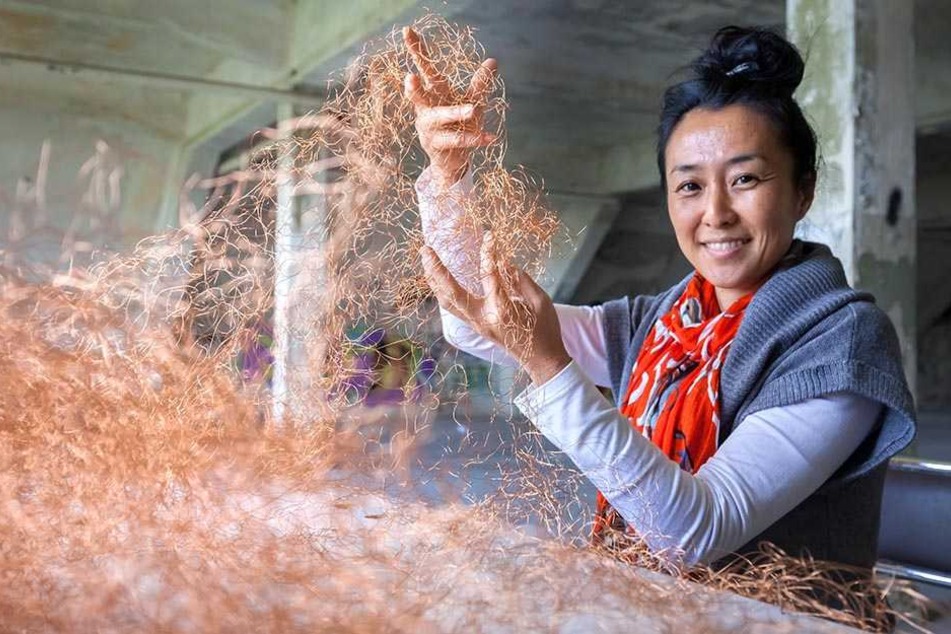 Beim letzten Festival experimentierte Künstlerin Masami mit Kupferdraht.