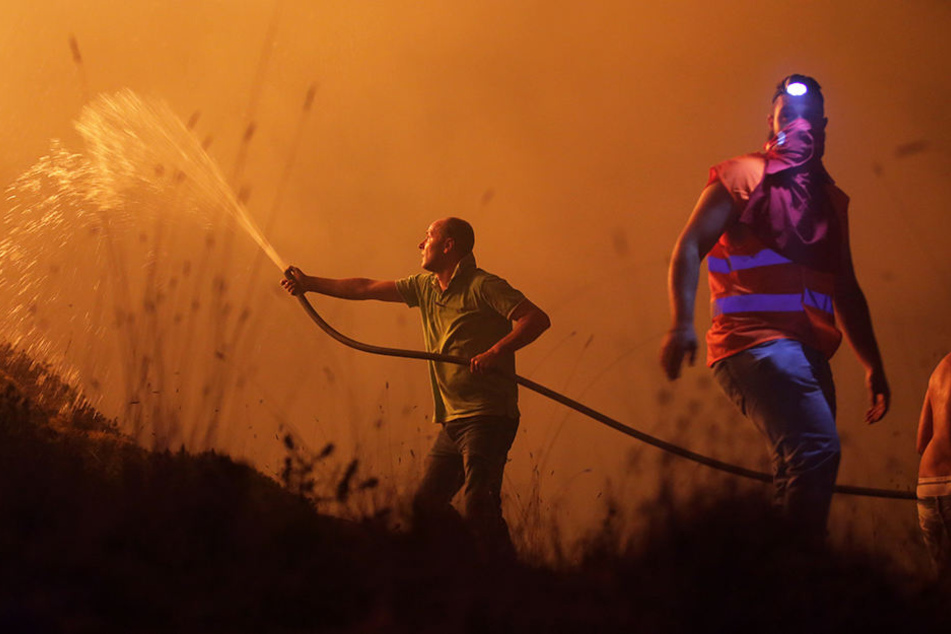 Die Menschen in Portugal kämpften gegen die Flammen.