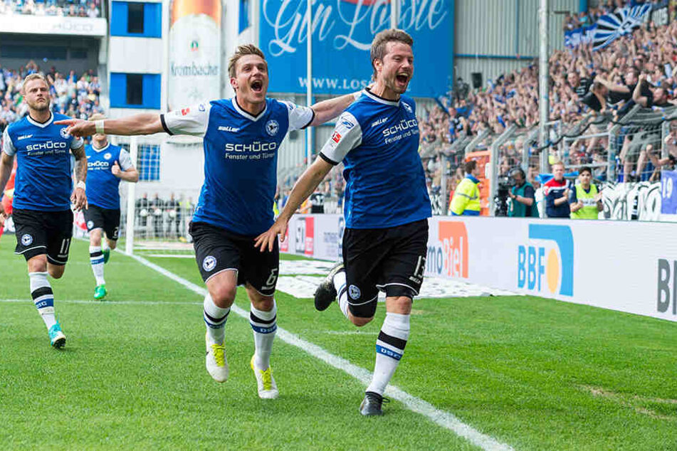 Die Freude nach dem 2:0 durch DSC-Kapitän Börner war riesig.