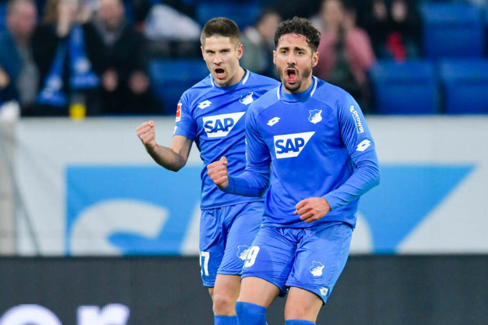 Ishak Belfodil (rechts im Bild) erzielte den 1:0-Führungstreffer für die Kraichgauer, nach Vorarbeit von Andrej Kramarić (links).
