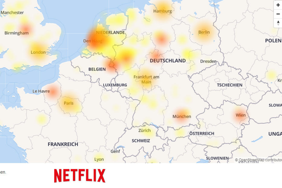 Störungsverteilung in Europa laut "AlleStörungen".
