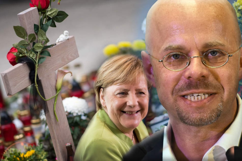 Andreas Kalbitz griff Angela Merkel aufs Schärfste an. (Bildmontage)