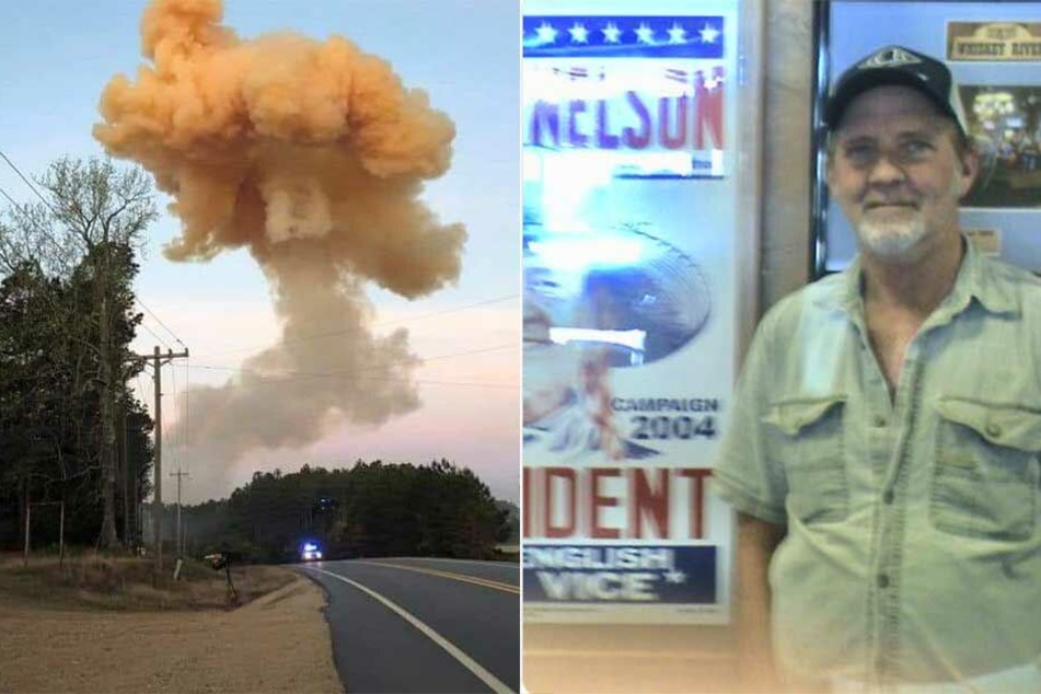 Eine gigantische Rauchwolke steigt über der Stelle der Explosion auf, der Trucker (re.) hatte vermutlich vielen Menschen das Leben gerettet.